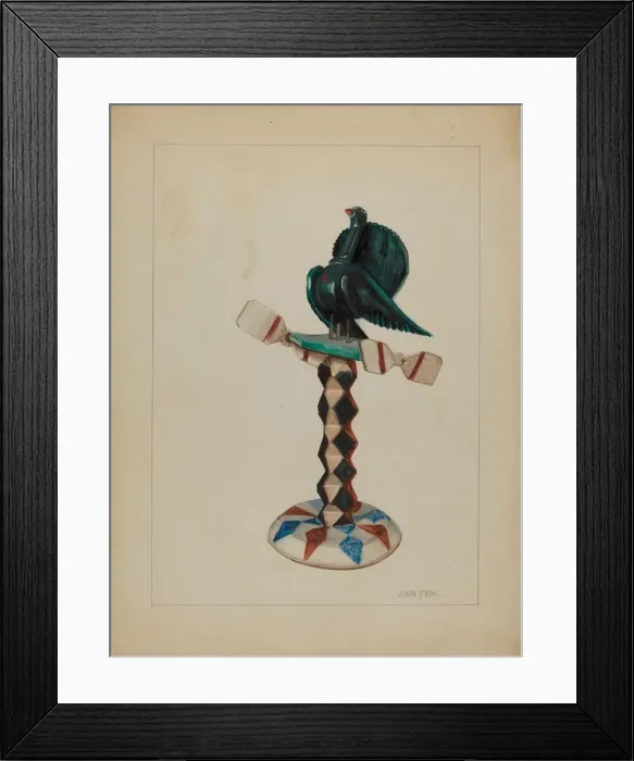Framed Print : Pa. German Toy Bird, 1936. Creator: John Fisk Framed Print : Pa. German Toy Bird, 1936. Creator: John Fisk