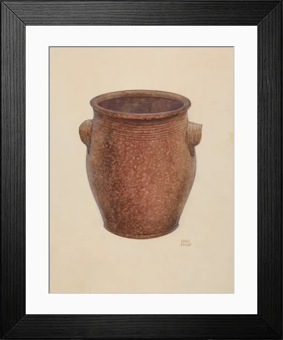 Framed Print : Pottery Jar, c. 1939. Creator: Bisby Finley Framed Print : Pottery Jar, c. 1939. Creator: Bisby Finley