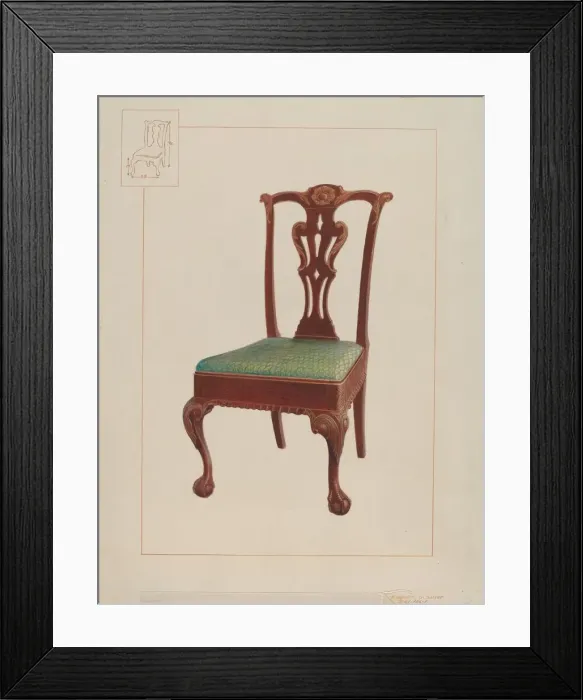 Framed Print : Mahogany Chair, 1937. Creator: Edward L Loper Framed Print : Mahogany Chair, 1937. Creator: Edward L Loper