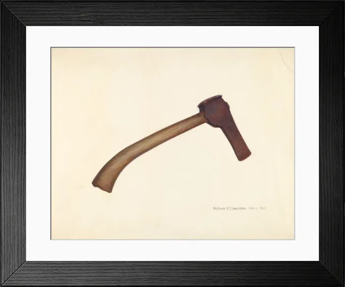 Framed Print : Post Axe, 1935 / 1942. Creator: William H Edwards Framed Print : Post Axe, 1935 / 1942. Creator: William H Edwards