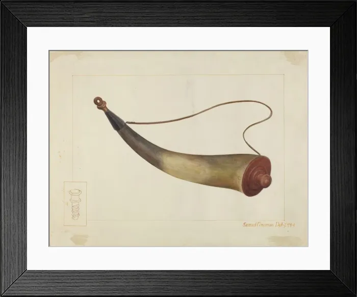 Framed Print : Powder Horn, c. 1938. Creator: Samuel Fineman Framed Print : Powder Horn, c. 1938. Creator: Samuel Fineman