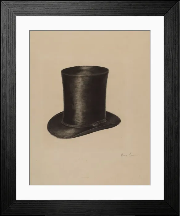 Framed Print : Mans Hat, 1935 / 1942. Creator: Bessie Forman Framed Print : Mans Hat, 1935 / 1942. Creator: Bessie Forman