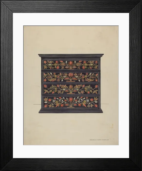 Framed Print : Painted Chest of Drawers, c. 1937. Creator: Isabella Ruth Doerfler Framed Print : Painted Chest of Drawers, c. 1937. Creator: Isabella Ruth Doerfler