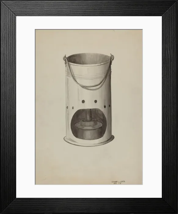 Framed Print : Metal Lantern, c. 1936. Creator: Edward L Loper Framed Print : Metal Lantern, c. 1936. Creator: Edward L Loper