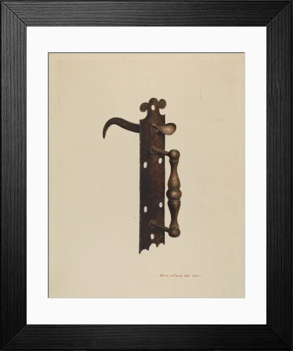 Framed Print : Norfolk Latch, c. 1939. Creator: Samuel W. Ford Framed Print : Norfolk Latch, c. 1939. Creator: Samuel W. Ford