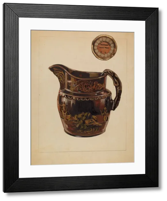 Framed Print : Pitcher, 1937. Creator: John Fisk Framed Print : Pitcher, 1937. Creator: John Fisk