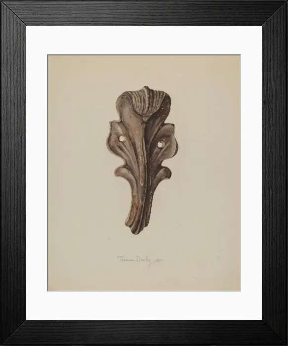Framed Print : Ornamental Iron Leaf, 1938. Creator: Thomas Dooley Framed Print : Ornamental Iron Leaf, 1938. Creator: Thomas Dooley