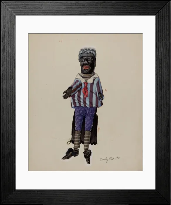 Framed Print : Minstrel Hand Puppet, c. 1936. Creator: Beverly Chichester Framed Print : Minstrel Hand Puppet, c. 1936. Creator: Beverly Chichester