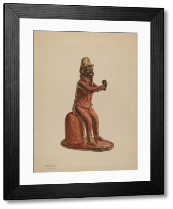 Framed Print : Monkey Statuette, c. 1937. Creator: Frank Fumagalli Framed Print : Monkey Statuette, c. 1937. Creator: Frank Fumagalli