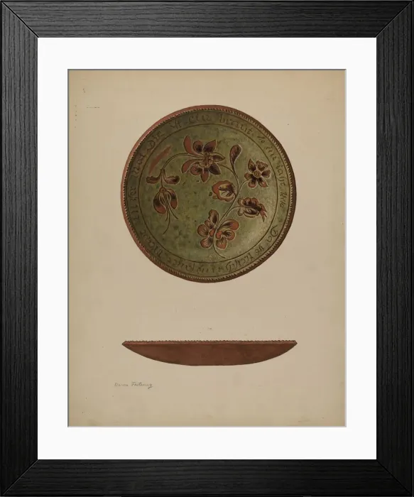 Framed Print : Pa. German Plate, c. 1940. Creator: Aaron Fastovsky Framed Print : Pa. German Plate, c. 1940. Creator: Aaron Fastovsky