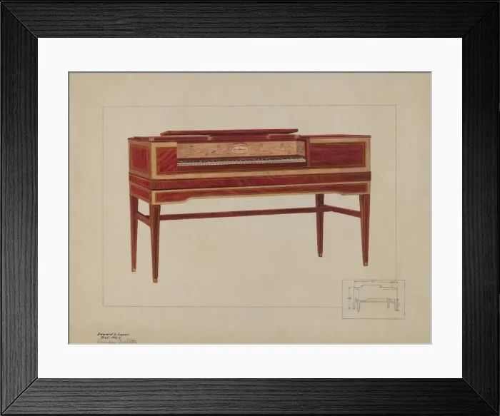 Framed Print : Piano, c. 1937. Creator: Edward L Loper Framed Print : Piano, c. 1937. Creator: Edward L Loper