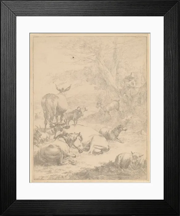 Framed Print : Resting Herd. Creator: Nicolaes Berchem Framed Print : Resting Herd. Creator: Nicolaes Berchem