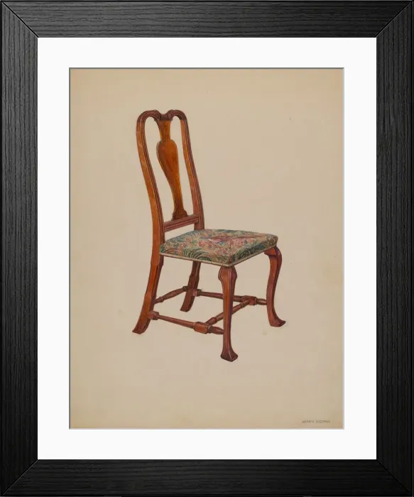 Framed Print : Side Chair, 1936. Creator: Harry Eisman Framed Print : Side Chair, 1936. Creator: Harry Eisman
