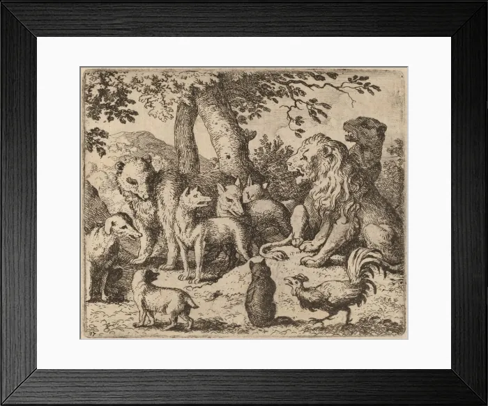 Framed Print : Reynard Attempts to Clear Himself, probably c. 1645 / 1656. Creator: Allart van Everdingen Framed Print : Reynard Attempts to Clear Himself, probably c. 1645 / 1656. Creator: Allart van Everdingen