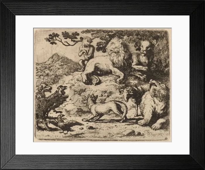 Framed Print : Reynards Enemies are Dismayed, probably c. 1645 / 1656. Creator: Allart van Everdingen Framed Print : Reynards Enemies are Dismayed, probably c. 1645 / 1656. Creator: Allart van Everdingen