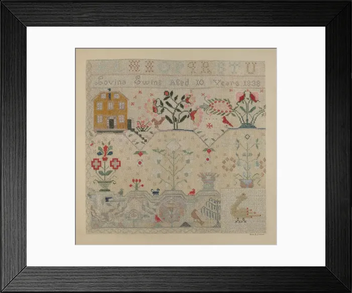 Framed Print : Sampler, c. 1938. Creator: Byron Dingman Framed Print : Sampler, c. 1938. Creator: Byron Dingman