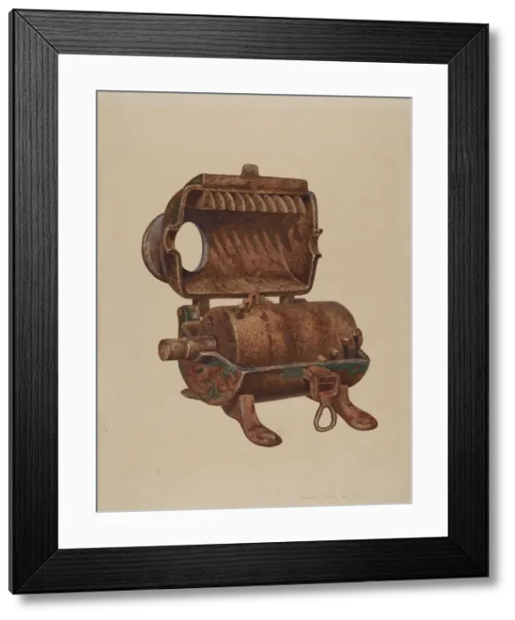 Framed Print : Sausage Grinder, c. 1937. Creator: Edward L Loper Framed Print : Sausage Grinder, c. 1937. Creator: Edward L Loper