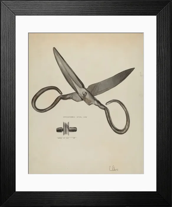 Framed Print : Scissors, c. 1936. Creator: Roberta Elvis Framed Print : Scissors, c. 1936. Creator: Roberta Elvis