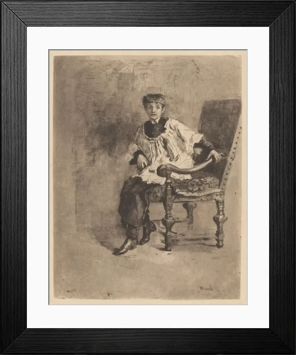 Framed Print : Seated Acolyte, c. 1872. Creator: Mose, Bianchi Framed Print : Seated Acolyte, c. 1872. Creator: Mose, Bianchi