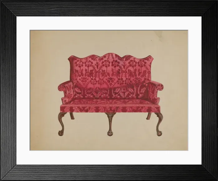 Framed Print : Settee, 1936. Creator: John Dieterich Framed Print : Settee, 1936. Creator: John Dieterich
