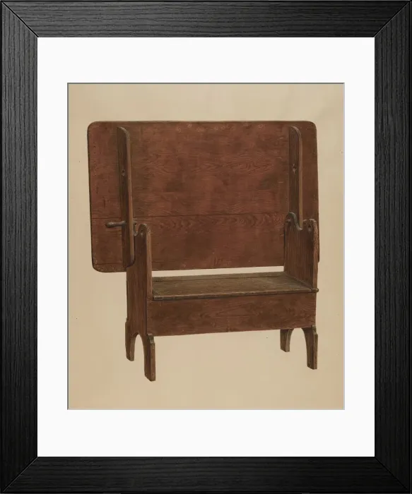 Framed Print : Settle-table, c. 1940. Creator: Harry Eisman Framed Print : Settle-table, c. 1940. Creator: Harry Eisman