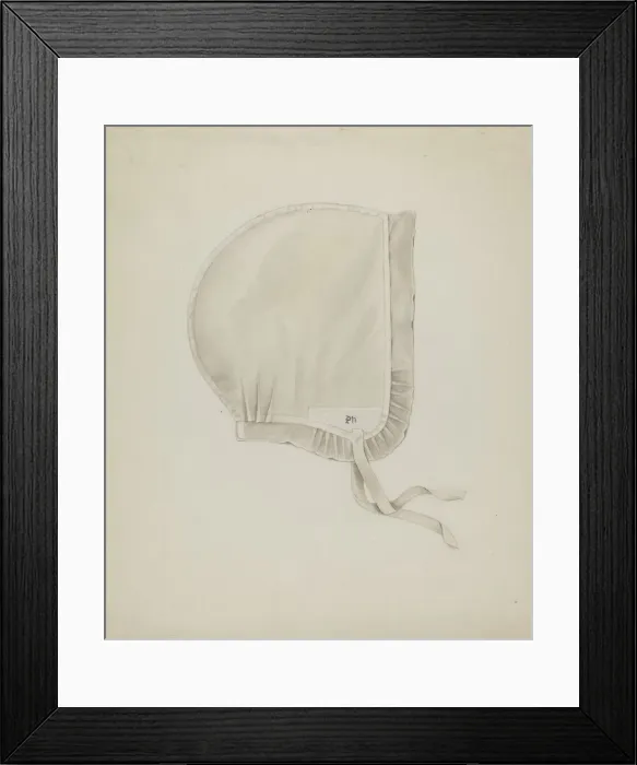 Framed Print : Shaker Infirmary Cap, c. 1936. Creator: Betty Fuerst Framed Print : Shaker Infirmary Cap, c. 1936. Creator: Betty Fuerst