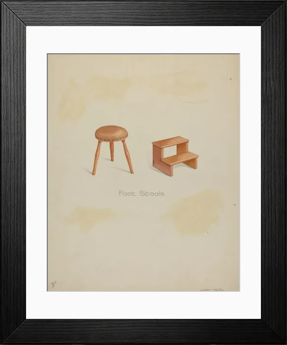Framed Print : Shaker Stools, 1935 / 1942. Creator: Lawrence Foster Framed Print : Shaker Stools, 1935 / 1942. Creator: Lawrence Foster
