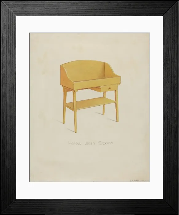 Framed Print : Shaker Wash Stand, 1935 / 1942. Creator: Lawrence Foster Framed Print : Shaker Wash Stand, 1935 / 1942. Creator: Lawrence Foster