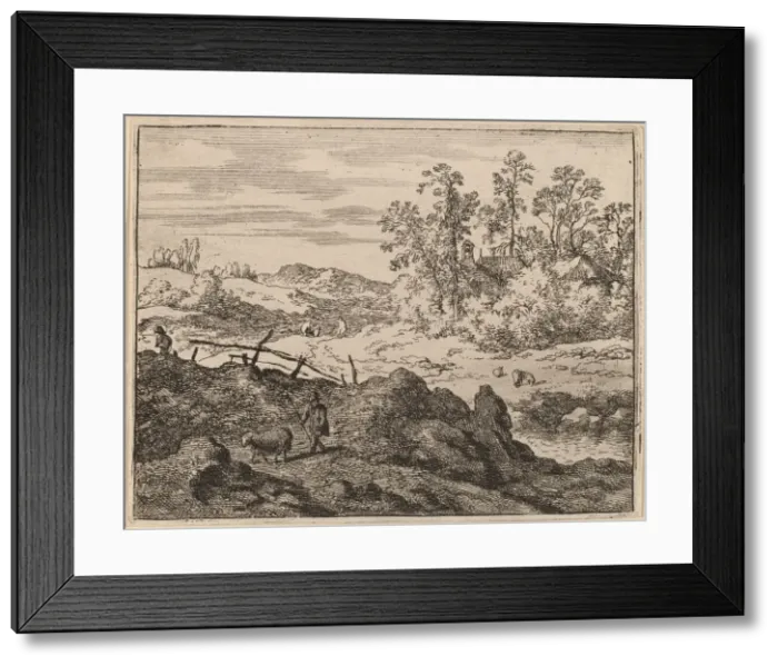 Framed Print : Shepherd with Lamb, probably c. 1645 / 1656. Creator: Allart van Everdingen Framed Print : Shepherd with Lamb, probably c. 1645 / 1656. Creator: Allart van Everdingen