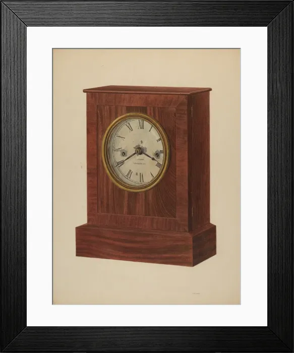 Framed Print : Shelf Clock, c. 1940. Creator: Harry Eisman Framed Print : Shelf Clock, c. 1940. Creator: Harry Eisman