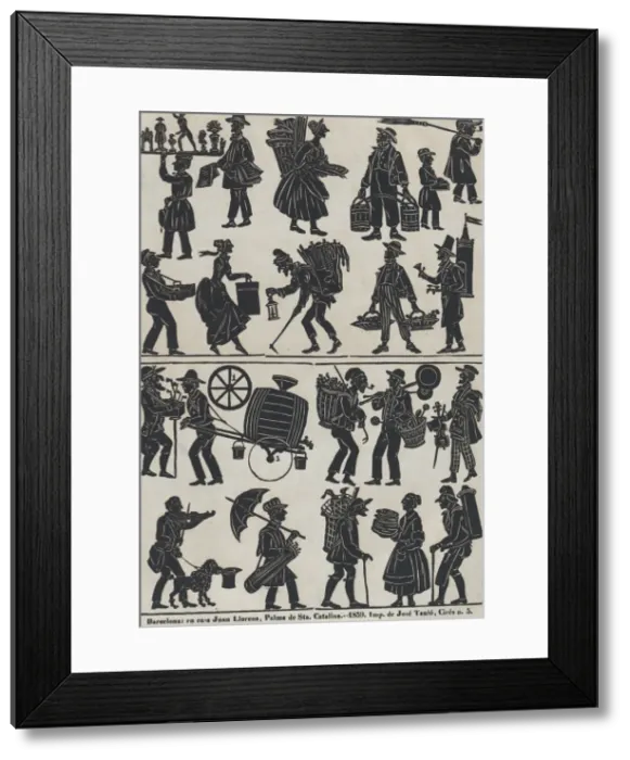 Framed Print : Sheet 3 of figures for Chinese shadow puppets, 1859. Creator: Juan Llorens Framed Print : Sheet 3 of figures for Chinese shadow puppets, 1859. Creator: Juan Llorens