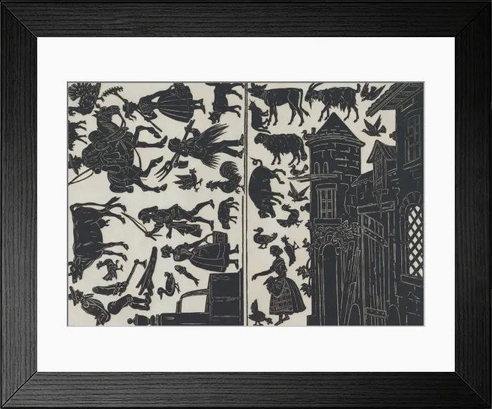 Framed Print : Sheet 6 of figures for Chinese shadow puppets, 1859. Creator: Juan Llorens Framed Print : Sheet 6 of figures for Chinese shadow puppets, 1859. Creator: Juan Llorens