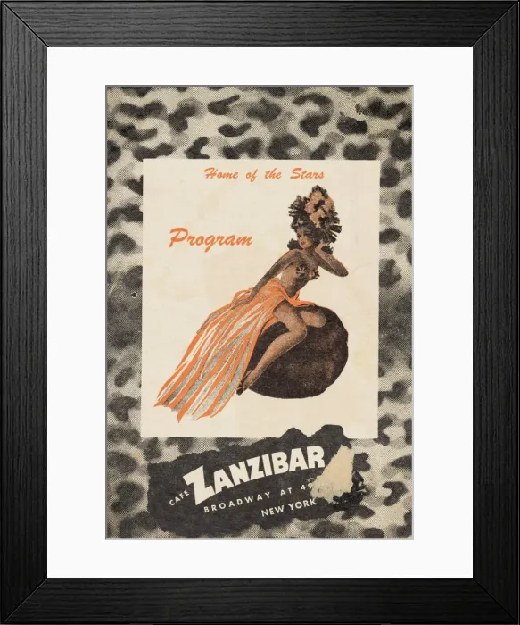 Framed Print : Programme for Cafe Zanzibar, ca. 1945. Creator: Unknown