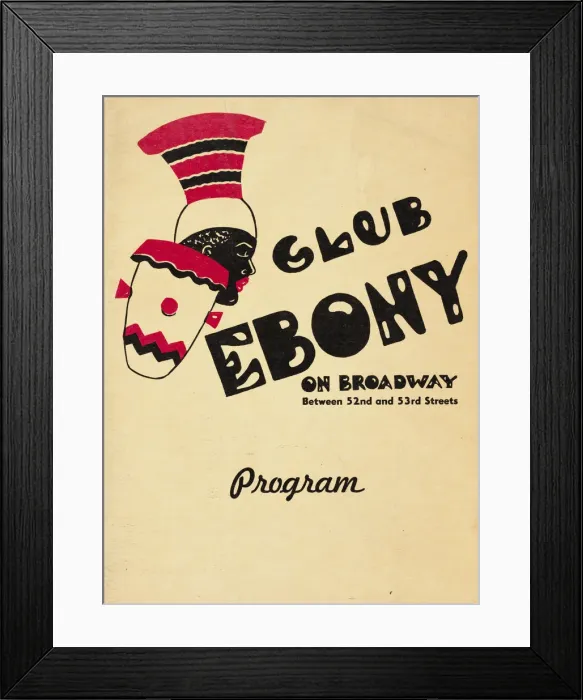 Framed Print : Programme for Club Ebony, 1947-1948. Creator: Unknown