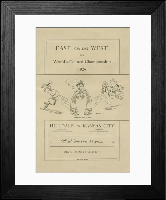 Framed Print : Souvenir programme for 1924 Worlds Colored Championship, 1924. Creator: Lemaitre Framed Print : Souvenir programme for 1924 Worlds Colored Championship, 1924. Creator: Lemaitre