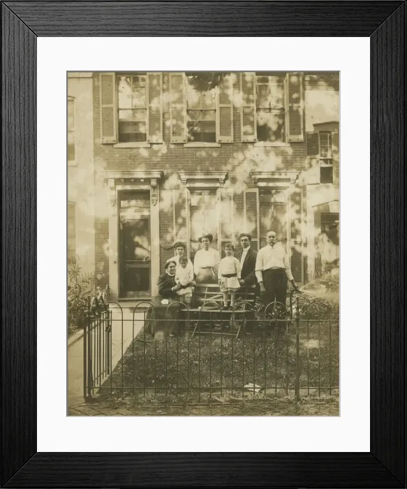 Framed Print : Photograph of Dr. William H. Conner and family outside their home, ca. 1910 Framed Print : Photograph of Dr. William H. Conner and family outside their home, ca. 1910