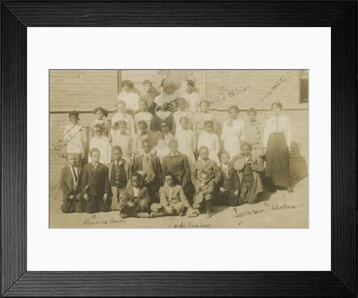 Framed Print : Photograph of schoolchildren and teachers, ca. 1913. Creator: Unknown