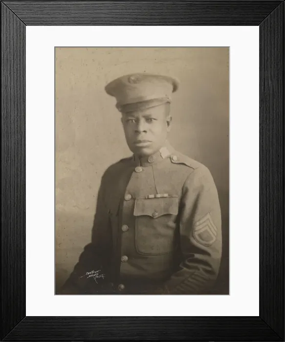 Framed Print : Framed photograph of unidentified WWI soldier, 1917-1918. Creator: Unknown Framed Print : Framed photograph of unidentified WWI soldier, 1917-1918. Creator: Unknown