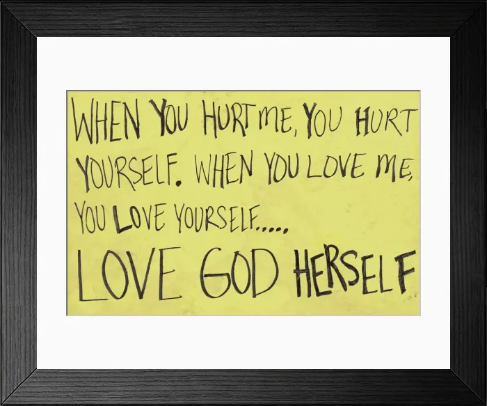 Framed Print : Sign from Womens March on Washington with When you hurt me you hurt Framed Print : Sign from Womens March on Washington with When you hurt me you hurt