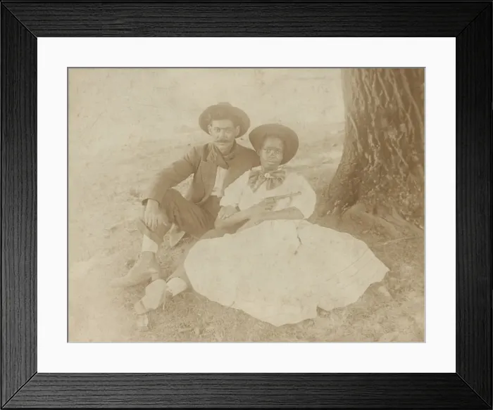 Framed Print : Photograph of a young couple in Texas, ca. 1920s. Creator: Unknown Framed Print : Photograph of a young couple in Texas, ca. 1920s. Creator: Unknown