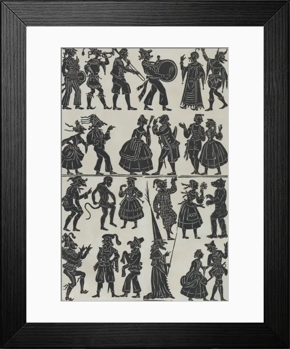 Framed Print : Sheet 7 of figures for Chinese shadow puppets, 1859. Creator: Juan Llorens Framed Print : Sheet 7 of figures for Chinese shadow puppets, 1859. Creator: Juan Llorens
