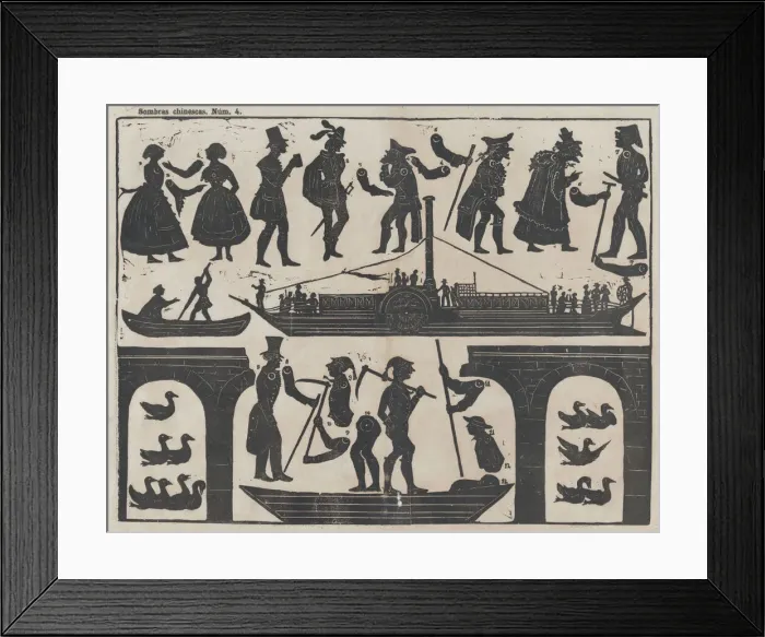 Framed Print : Sheet 4 of figures for Chinese shadow puppets, ca. 1850-70. Creator: Juan Llorens Framed Print : Sheet 4 of figures for Chinese shadow puppets, ca. 1850-70. Creator: Juan Llorens