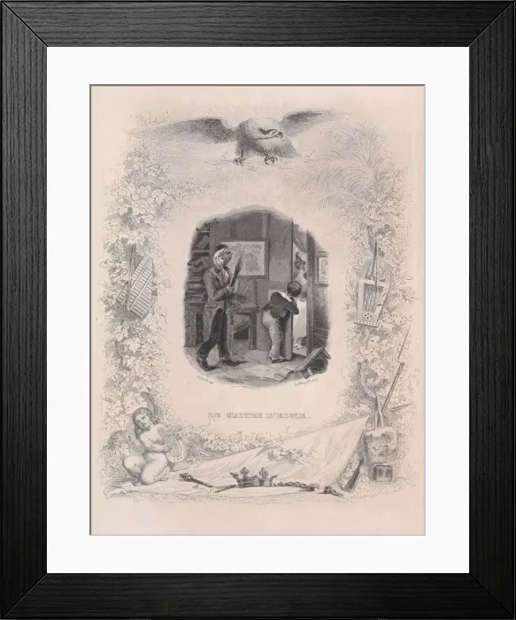 Framed Print : The Schoolmaster from The Songs of Beranger, 1829. Creator Framed Print : The Schoolmaster from The Songs of Beranger, 1829. Creator