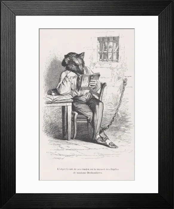 Framed Print : The favorite object of his studies is the collection of Idylles by Madame Deshouliè Framed Print : The favorite object of his studies is the collection of Idylles by Madame Deshouliè
