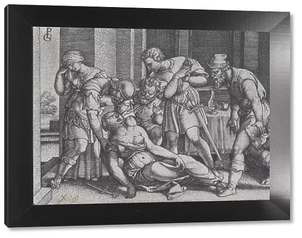 Suicide of Lucretia, from Scenes from Roman History. Creator: Georg Pencz