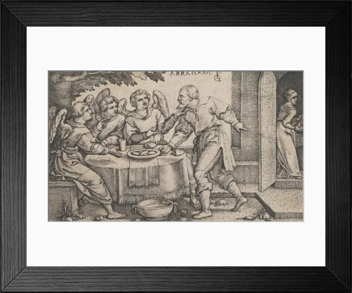 Framed Print : The Three Angels Visiting Abraham, from The Story of Abraham. Creator: Georg Pencz Framed Print : The Three Angels Visiting Abraham, from The Story of Abraham. Creator: Georg Pencz