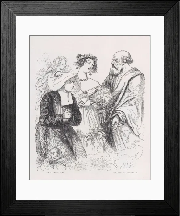 Framed Print : The Two Sisters of Charity from The Complete Works of Beranger, 1836 Framed Print : The Two Sisters of Charity from The Complete Works of Beranger, 1836