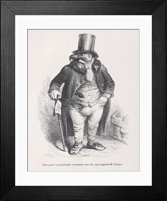 Framed Print : To pay the landlord, a very harsh man, whose name was M. Vautour from Scenes from t Framed Print : To pay the landlord, a very harsh man, whose name was M. Vautour from Scenes from t