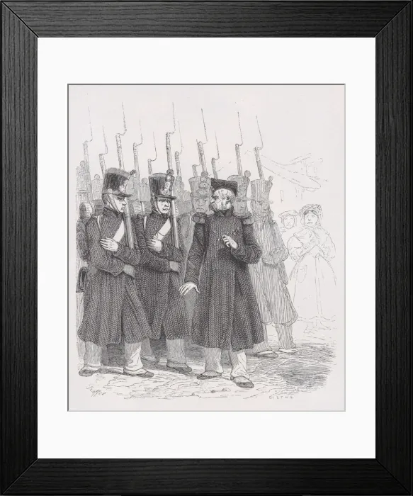 Framed Print : The Old Corporal from The Complete Works of Beranger, 1836. Creator: Auguste Raffet Framed Print : The Old Corporal from The Complete Works of Beranger, 1836. Creator: Auguste Raffet