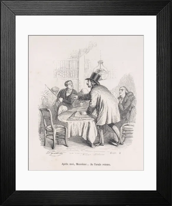 Framed Print : Wait your turn, Monsieur... I had that first. from the Little Miseries of Human Life Framed Print : Wait your turn, Monsieur... I had that first. from the Little Miseries of Human Life